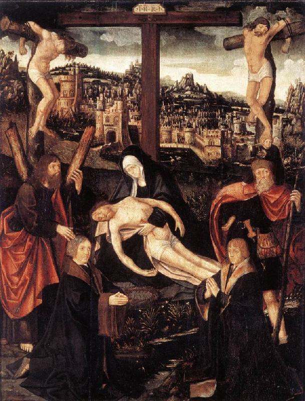 Crucifixion with Donors and Saints fdg, CORNELISZ VAN OOSTSANEN, Jacob
